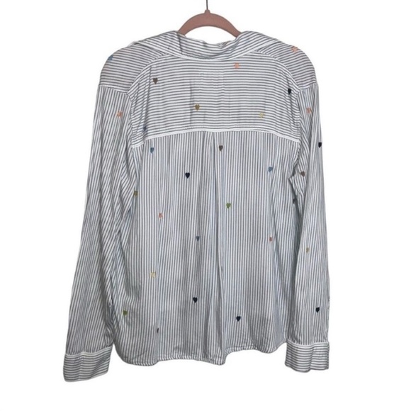 Rails Clara Pajama Set Robin Stripe Heart Embroidery - Picture 4 of 8